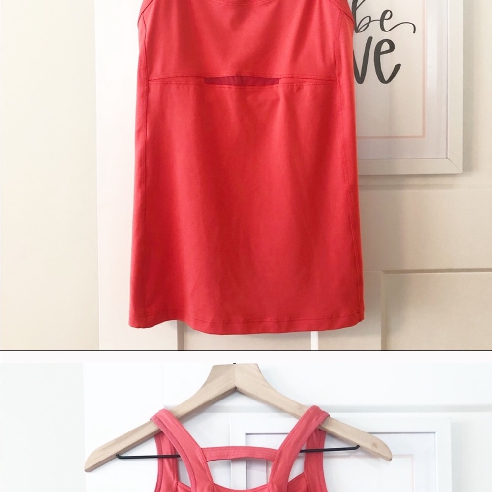 ATHLETA Double Take Coral Pink Tank Top Sz S